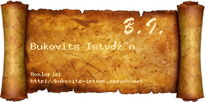 Bukovits István névjegykártya